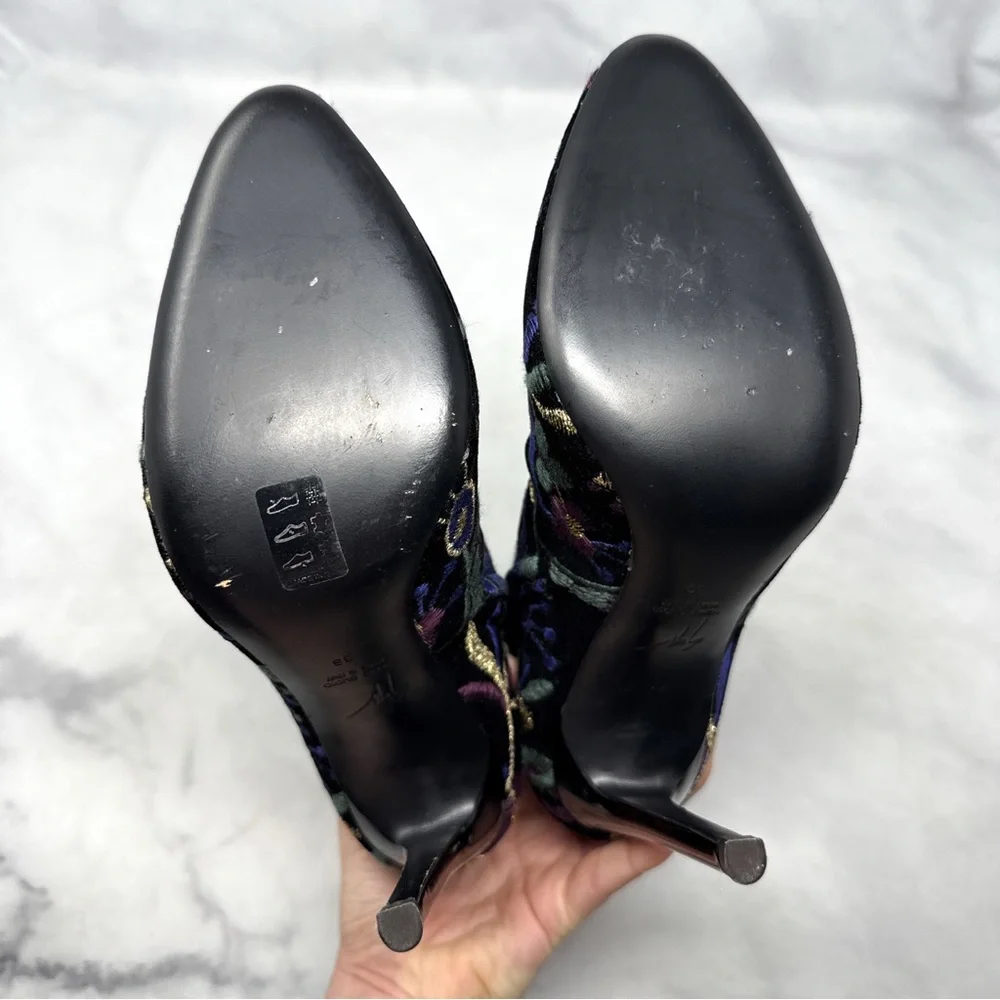 Giuseppe Zanotti Bimba Magdalena Floral Embroidered Stiletto Heeled Ankle Boots